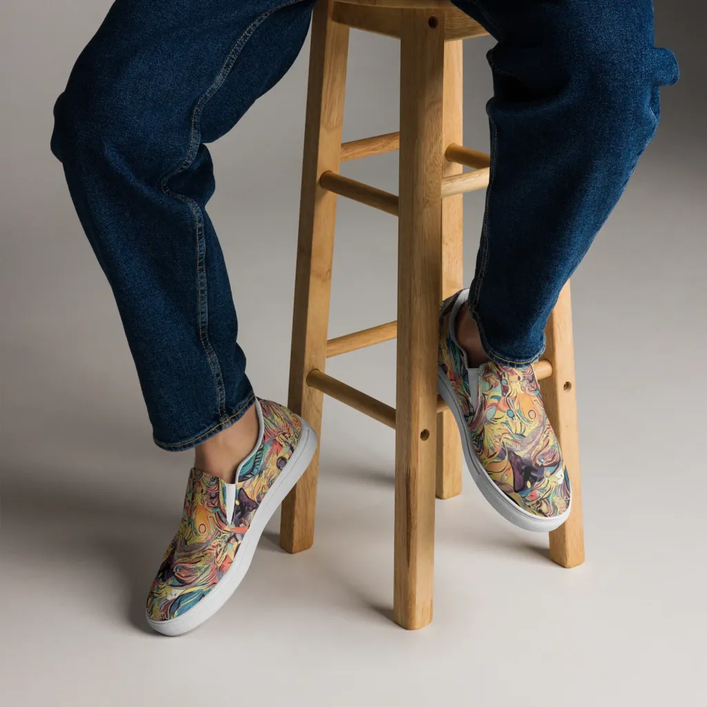 Harmonic Dream on Men's Slip-On Canvas Shoes — Front