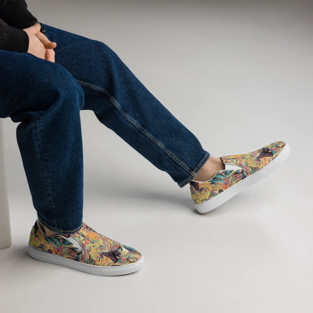 Harmonic Dream on Men's Slip-On Canvas Shoes — Right