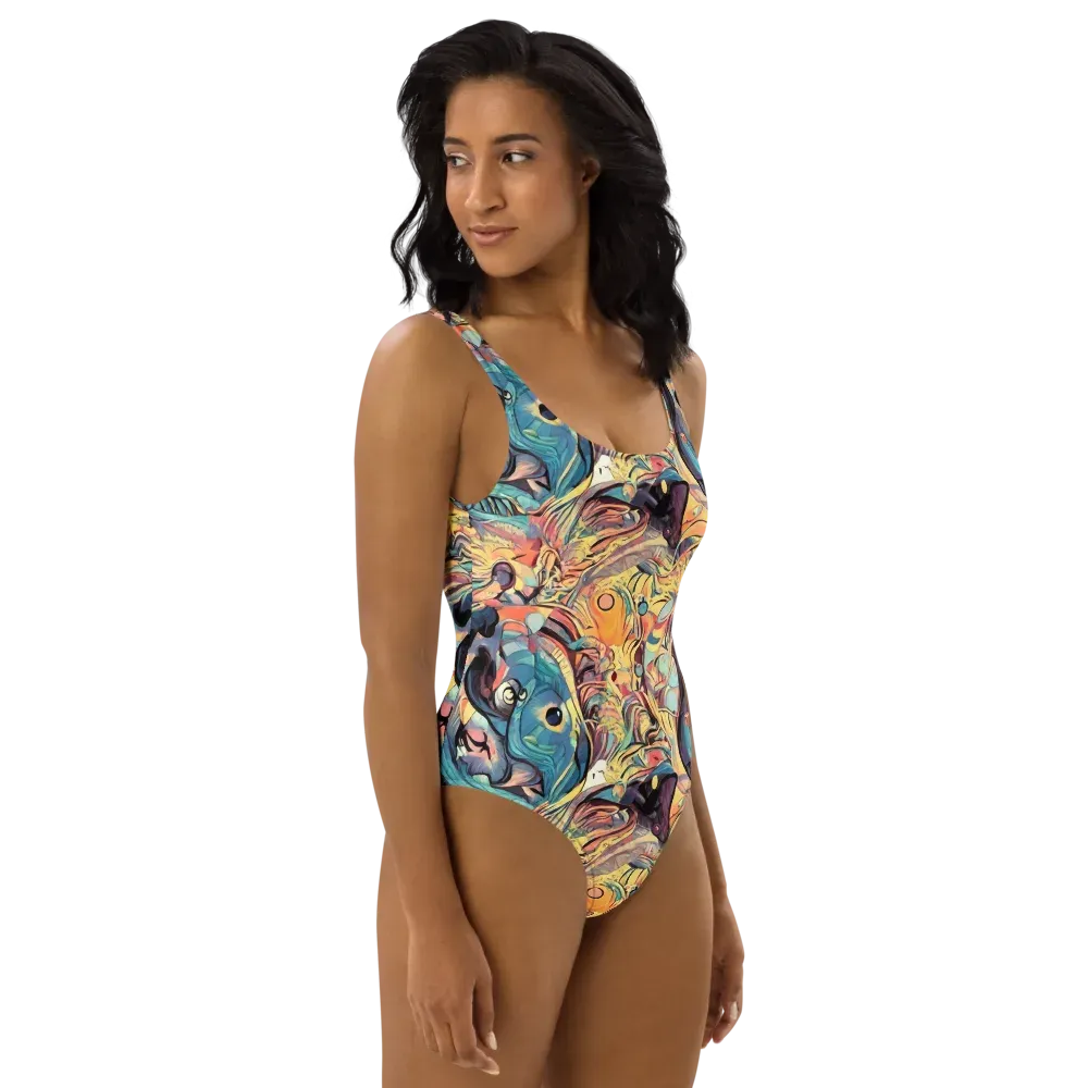 Harmonic Dream on One-Piece Swimsuit — Right