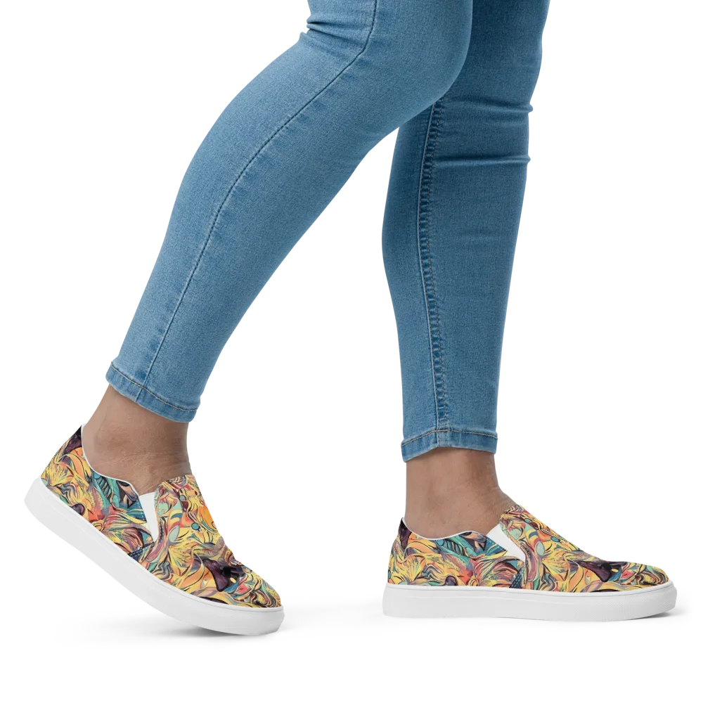 Harmonic Dream on Women's Slip-On Canvas Shoes — Right