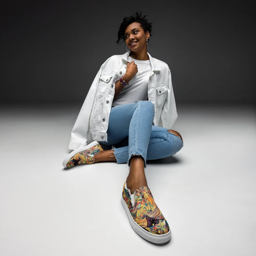 Harmonic Dream on Women's Slip-On Canvas Shoes — Front