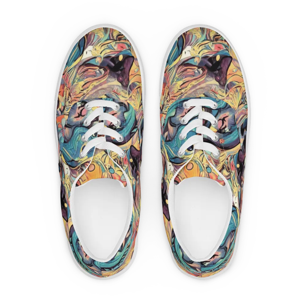 Harmonic Dream on Men's Lace-Up Canvas Shoes — Front