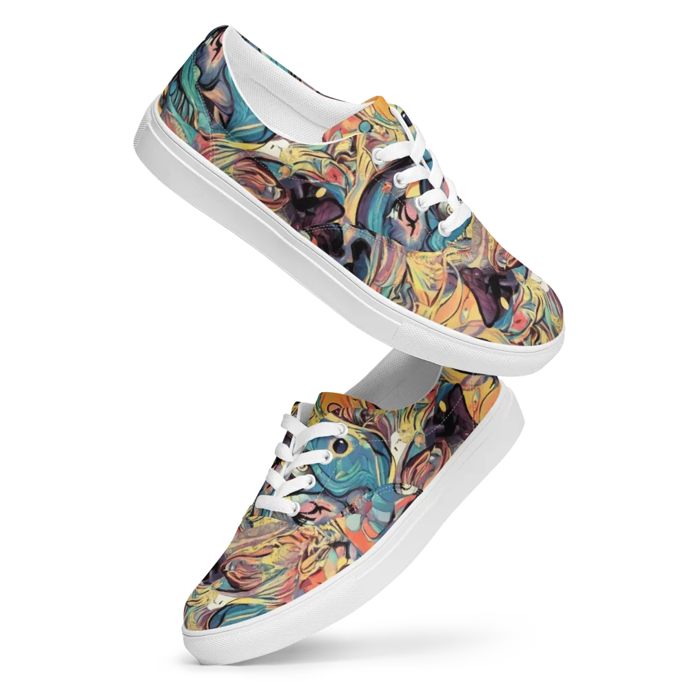 Harmonic Dream on Men's Lace-Up Canvas Shoes — Front