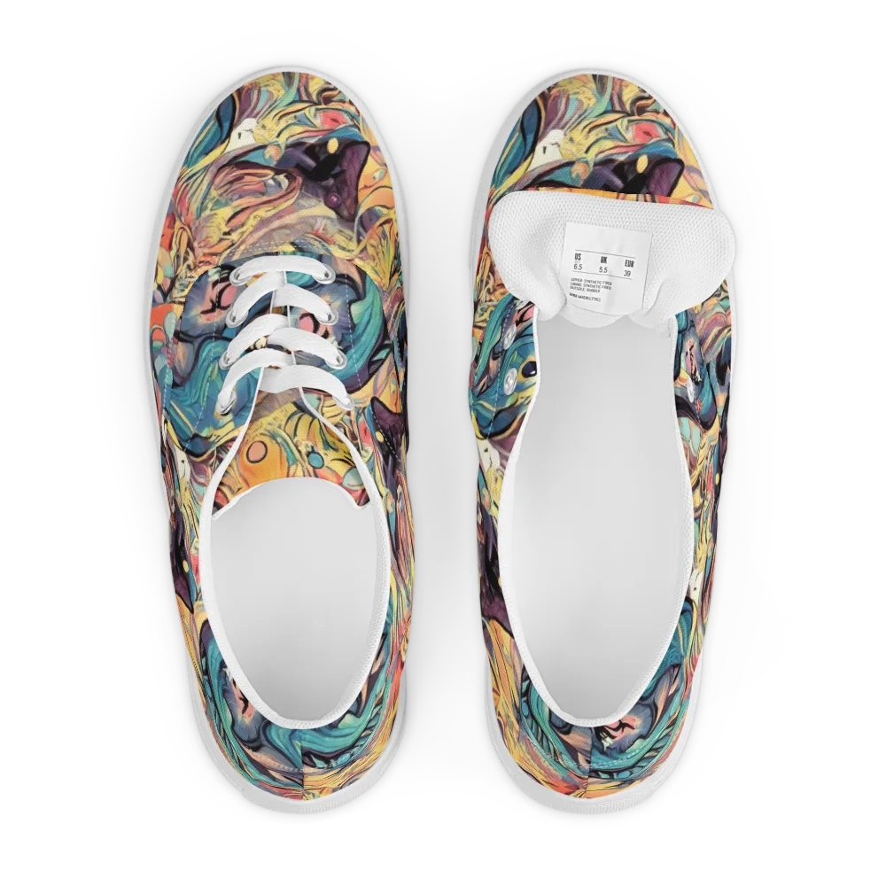 Harmonic Dream on Men's Lace-Up Canvas Shoes — Front