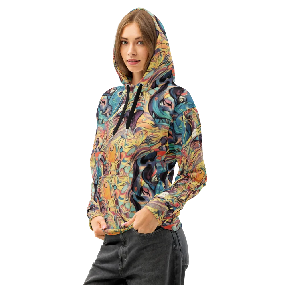 Harmonic Dream on Cotton Hoodie — Left Front