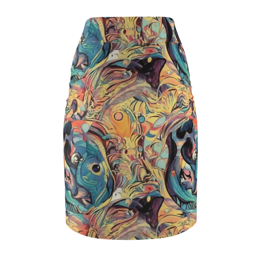 Harmonic Dream on Pencil Skirt — Back