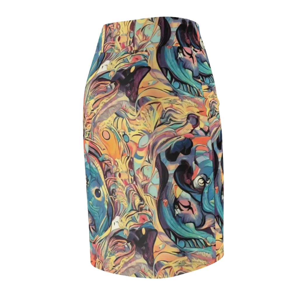 Harmonic Dream on Pencil Skirt — Back Side