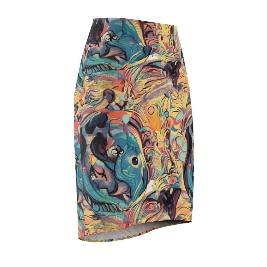 Harmonic Dream on Pencil Skirt — Front Side