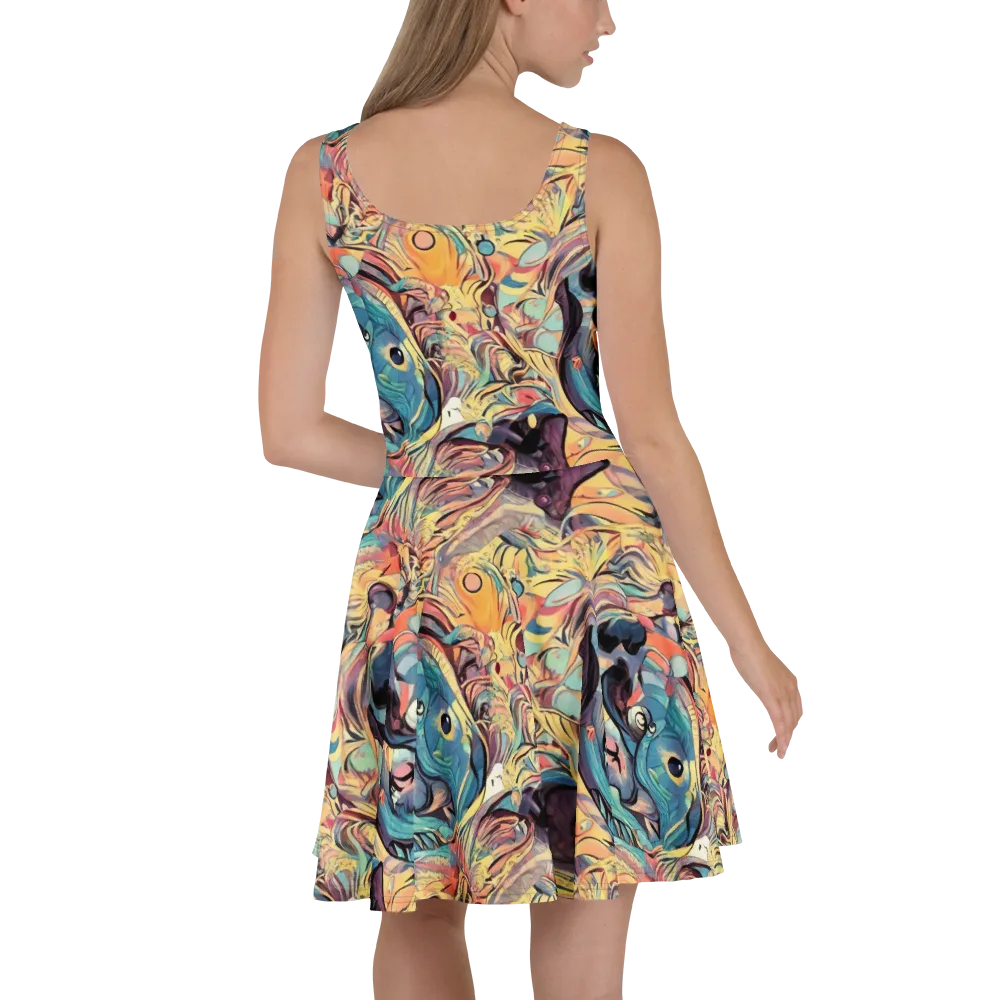 Harmonic Dream on Skater Dress — Back