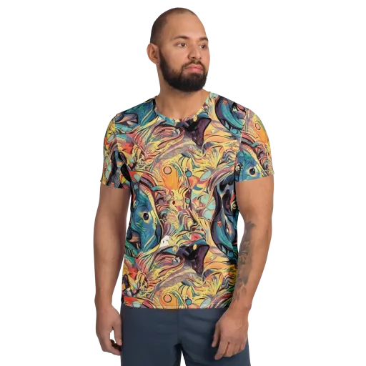 Harmonic Dream on a Men's Athletic T-Shirt
