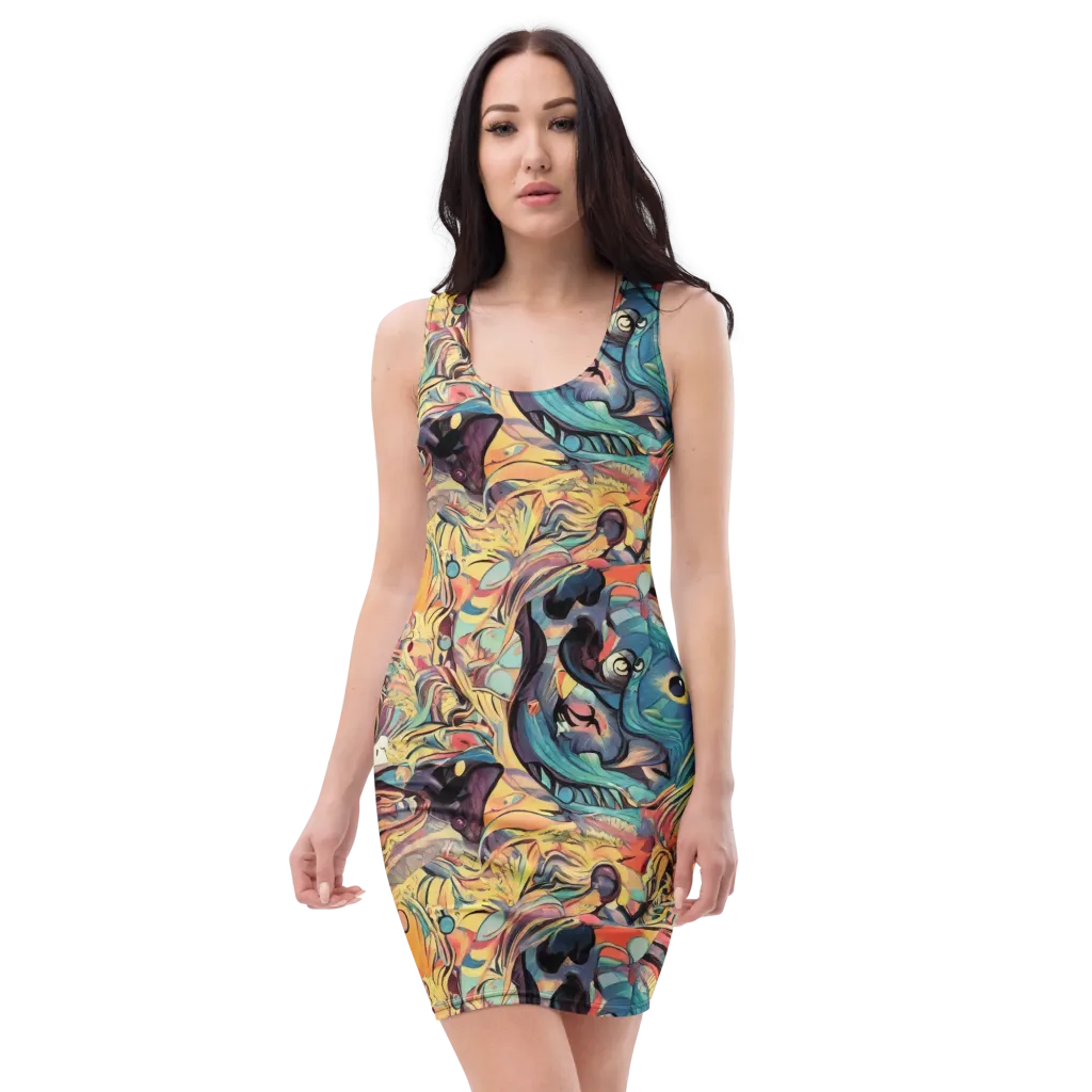 Harmonic Dream on Bodycon Dress — Front