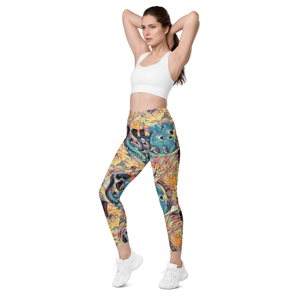 Harmonic Dream on Leggings with Pockets — Left Front