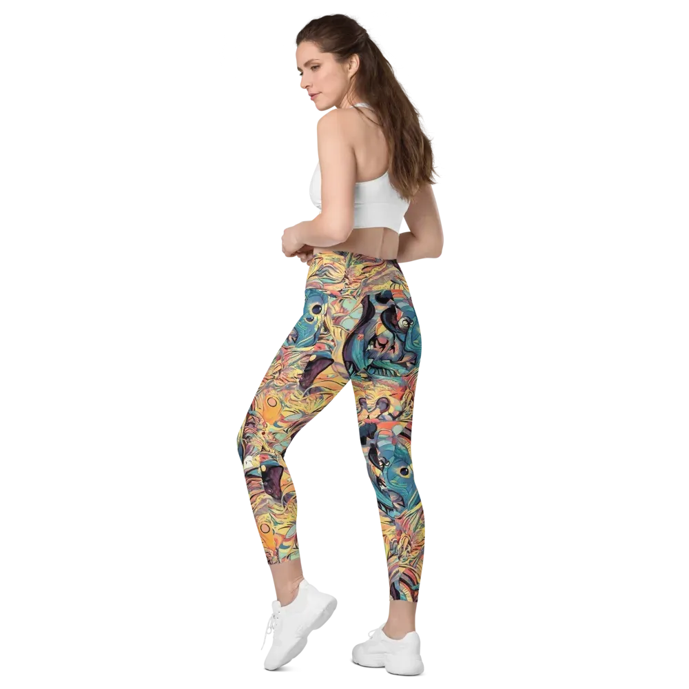 Harmonic Dream on Leggings with Pockets — Left Back