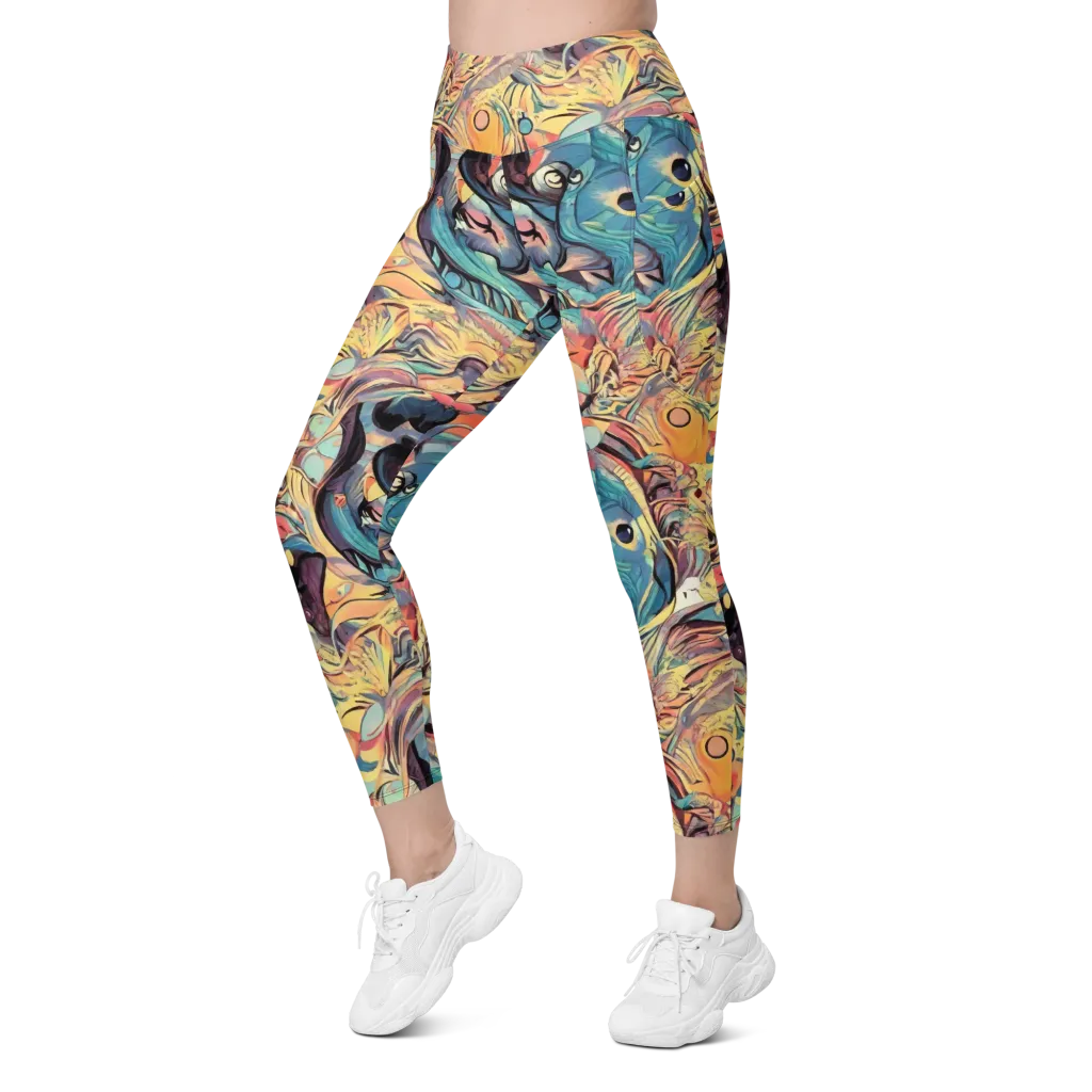 Harmonic Dream on Leggings with Pockets — Left Front
