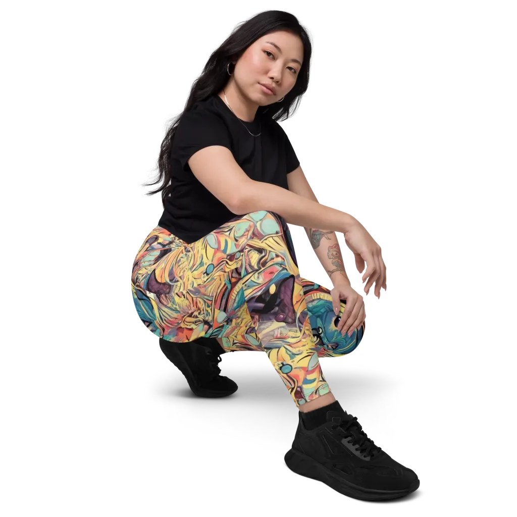 Harmonic Dream on Leggings with Pockets — Right Front