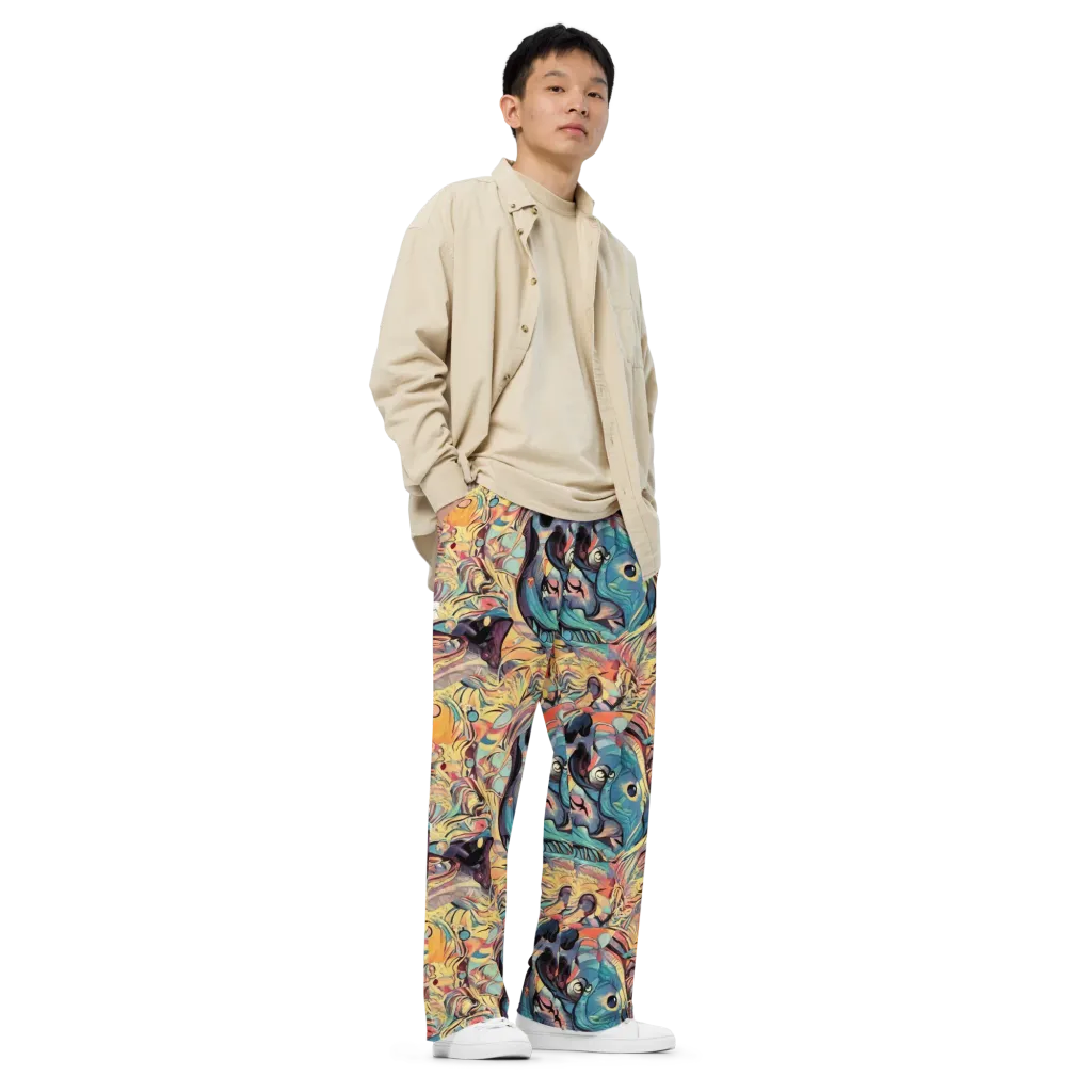 Harmonic Dream on Wide-Leg Pants — Right Front