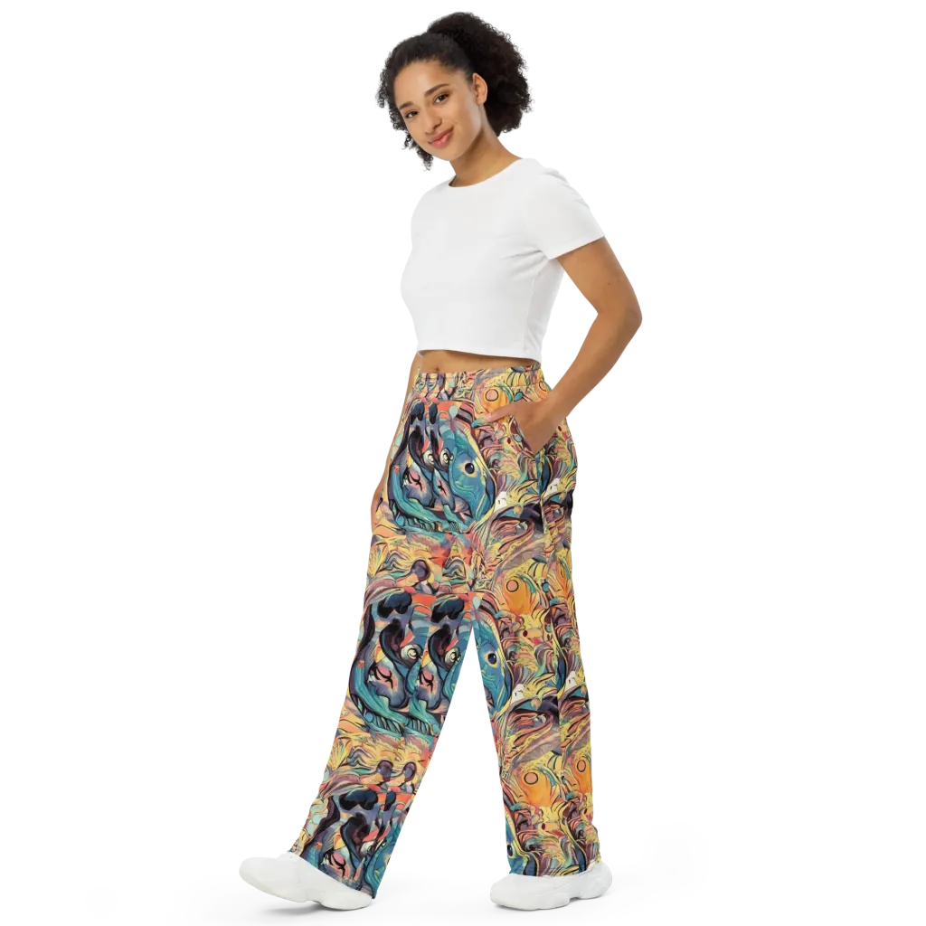 Harmonic Dream on Wide-Leg Pants — Left Front