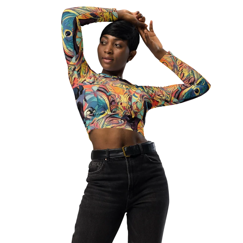 Harmonic Dream on Long Sleeve Crop Top — Front