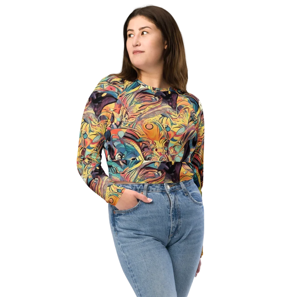 Harmonic Dream on Long Sleeve Crop Top — Front