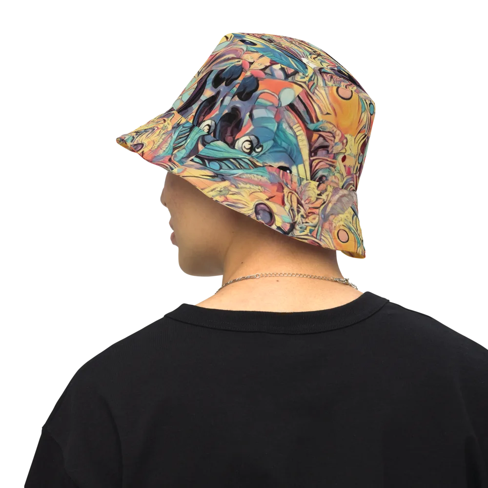 Harmonic Dream on Reversible Bucket Hat — Back Inside