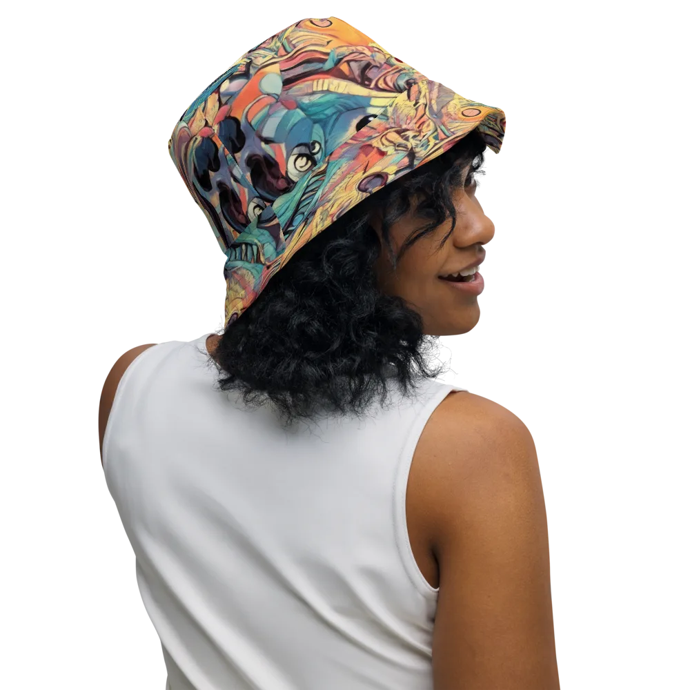 Harmonic Dream on Reversible Bucket Hat — Right Outside