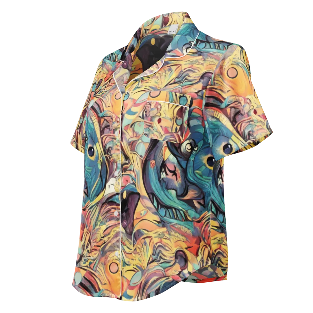 Harmonic Dream on Women's Short Sleeve Pajama Top — Left Front