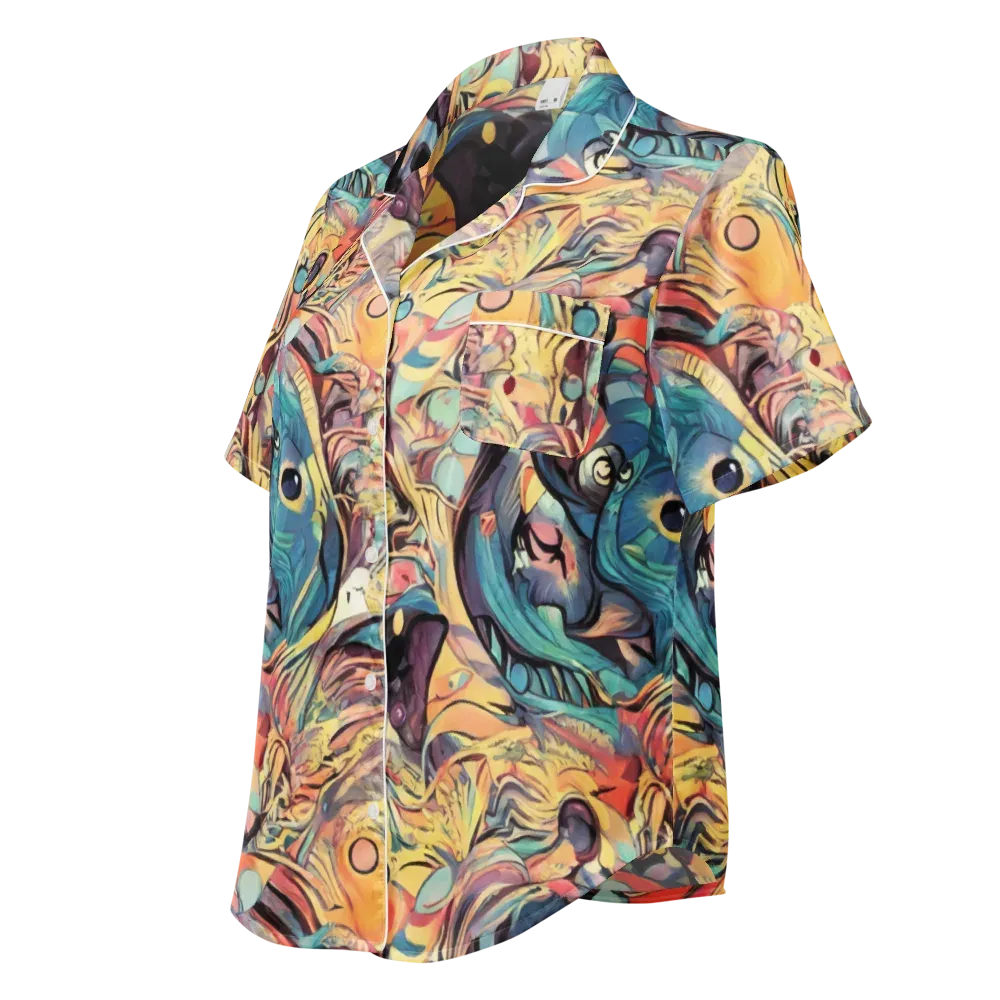 Harmonic Dream on Women's Short Sleeve Pajama Top — Left Front