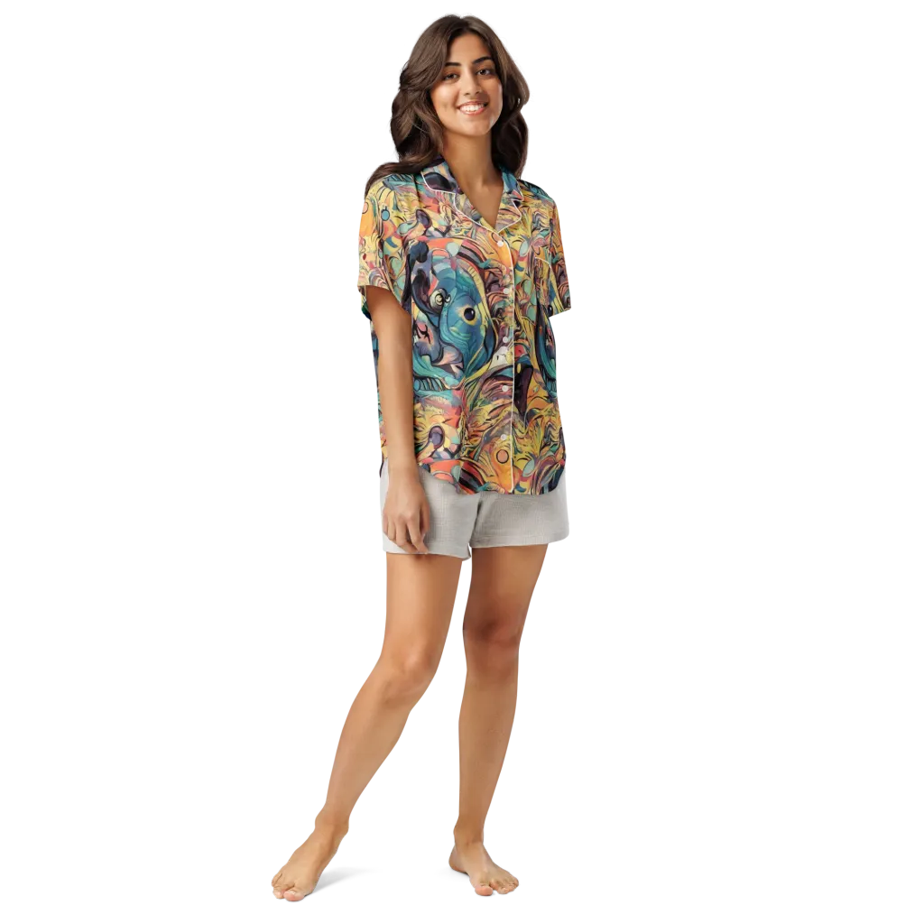 Harmonic Dream on Women's Short Sleeve Pajama Top — Front