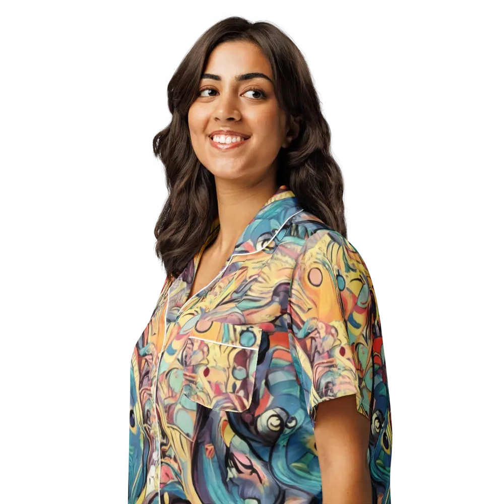 Harmonic Dream on Women's Short Sleeve Pajama Top — Left Front