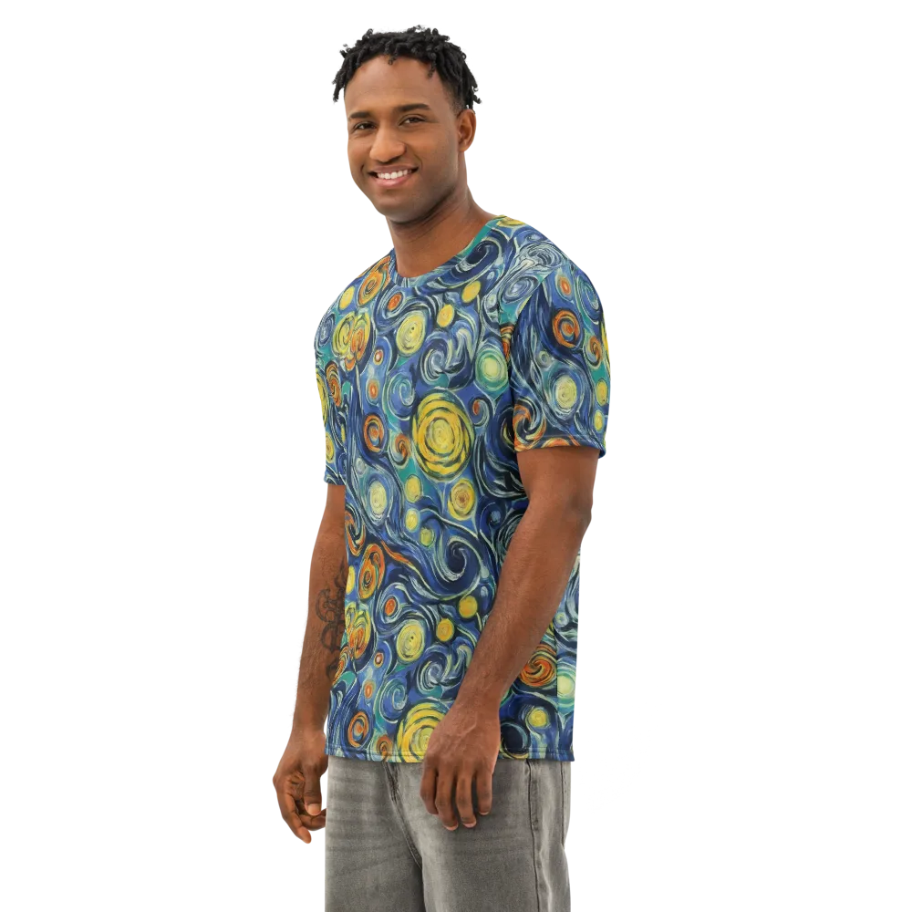 Lucent Harmony on Men's Cotton Crew Neck T-Shirt — Left Front