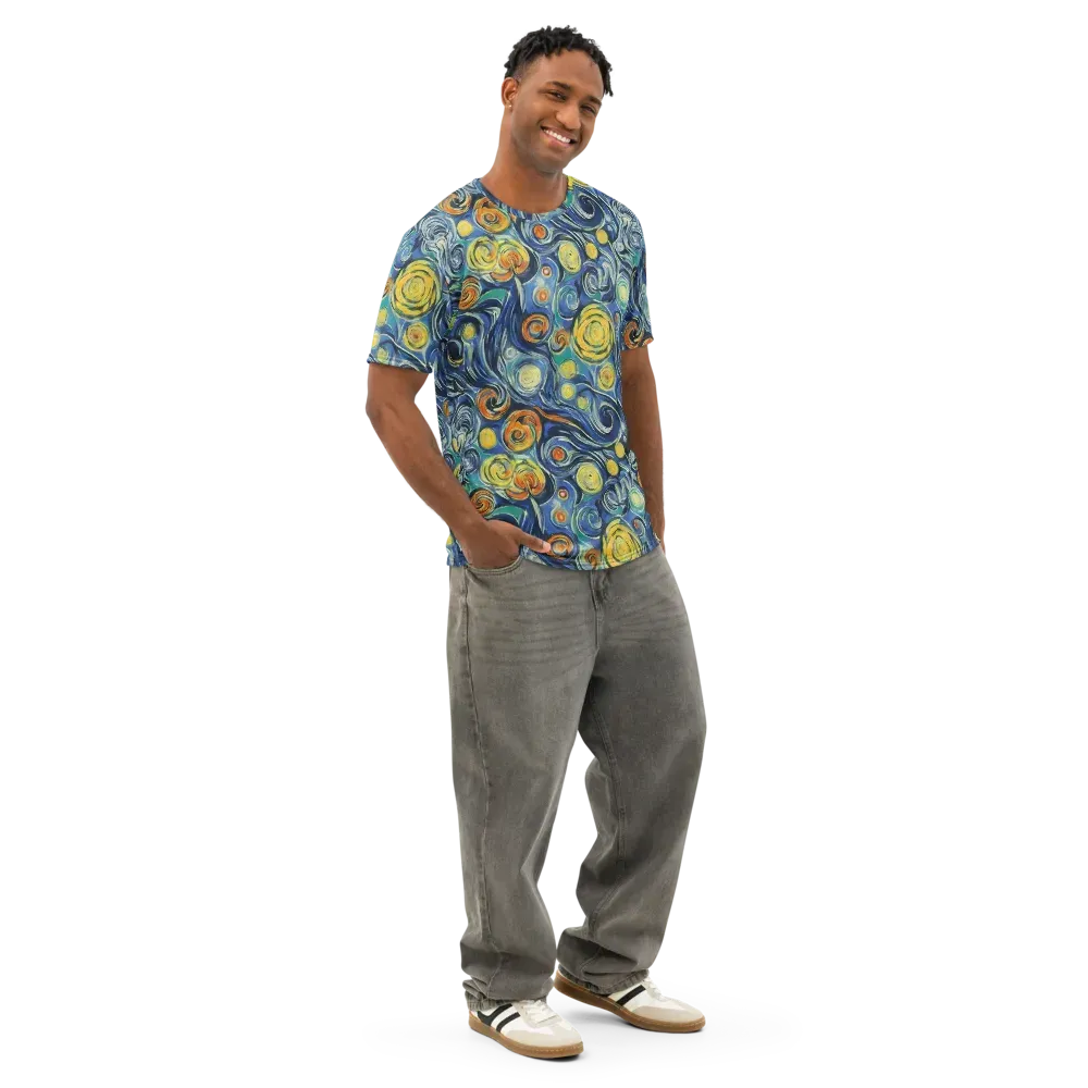 Lucent Harmony on Men's Cotton Crew Neck T-Shirt — Right Front
