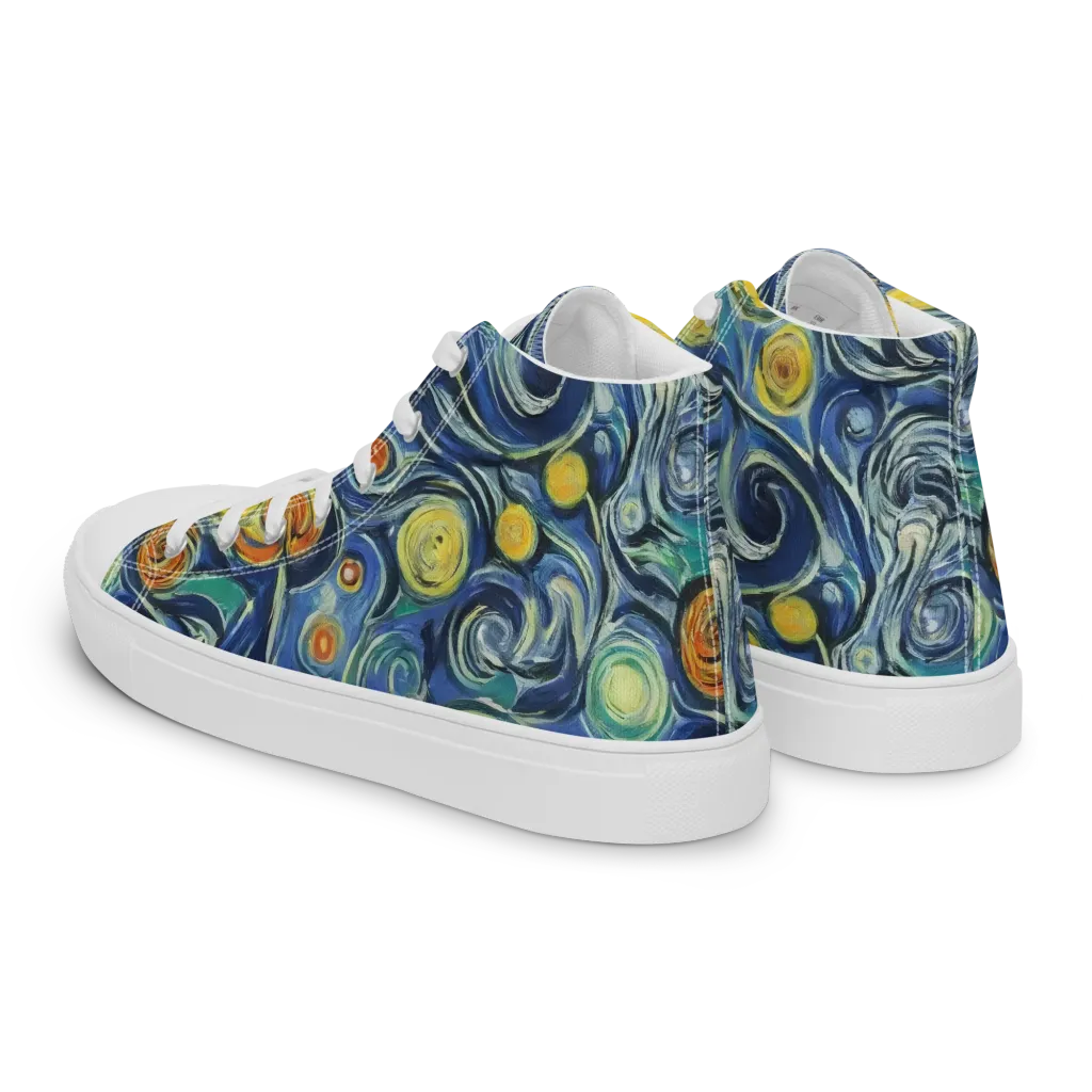Lucent Harmony on Men's High Top Canvas Shoes — Left Back