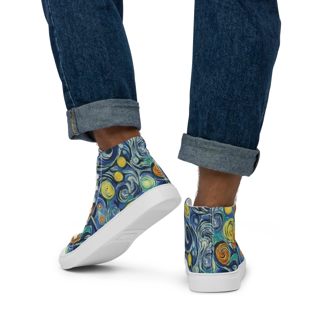 Lucent Harmony on Men's High Top Canvas Shoes — Back