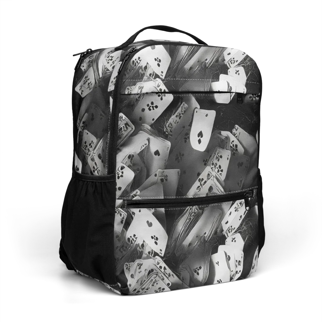 Fortune’s Folly on Utility Backpack — Right Front