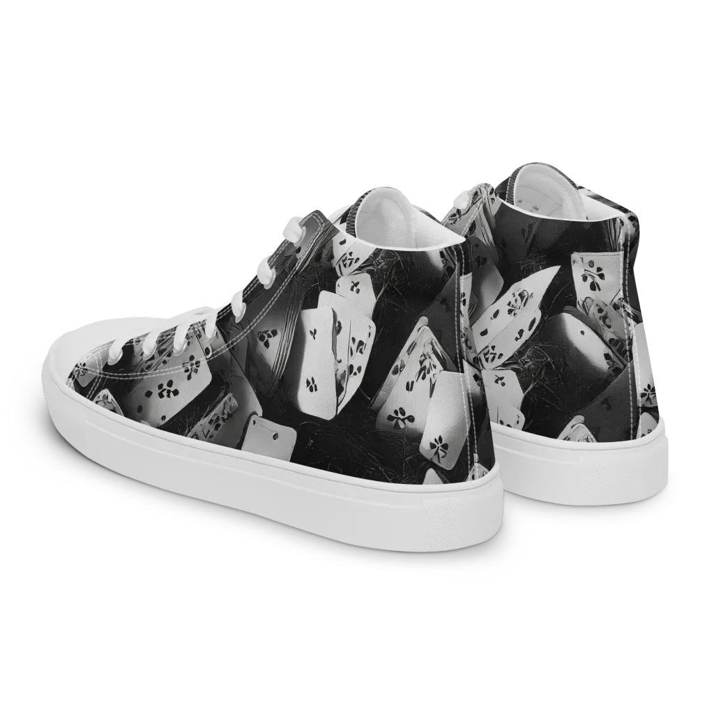 Fortune’s Folly on Men's High Top Canvas Shoes — Left Back