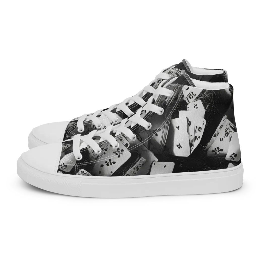 Fortune’s Folly on Men's High Top Canvas Shoes — Left
