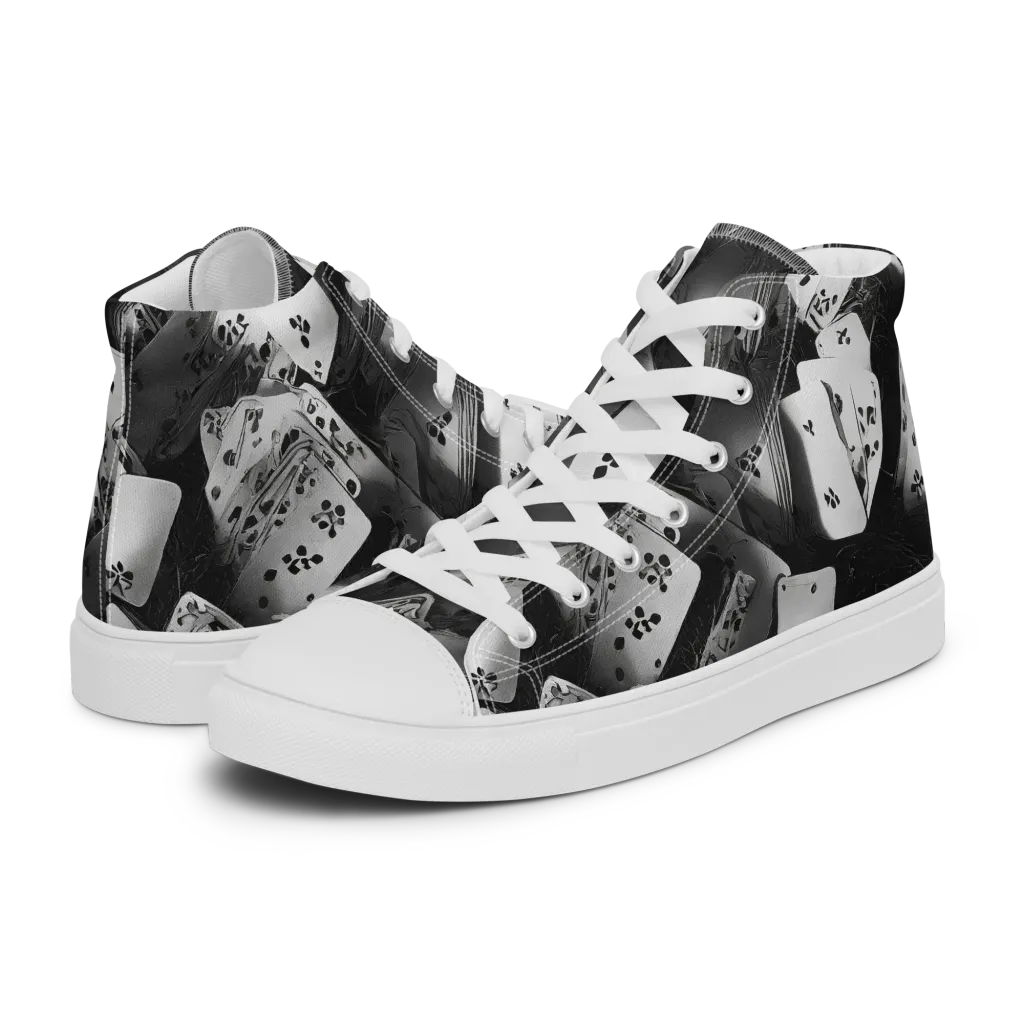 Fortune’s Folly on Men's High Top Canvas Shoes — Left