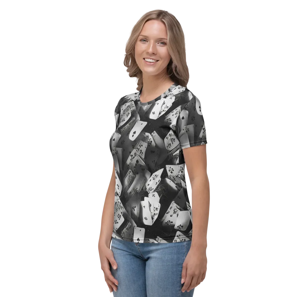 Fortune’s Folly on Women's Crew Neck T-Shirt — Left