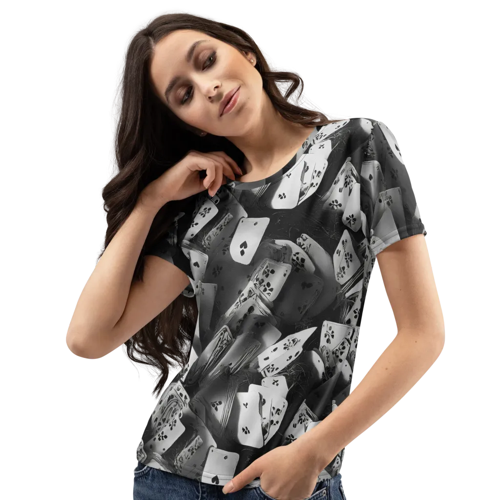 Fortune’s Folly on Women's Crew Neck T-Shirt — Left Front