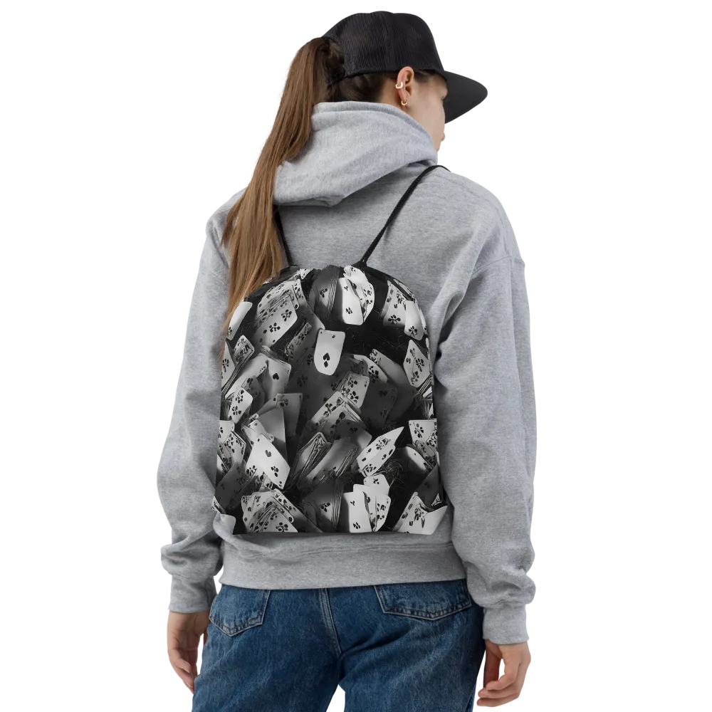 Fortune’s Folly on Drawstring Bag — Front