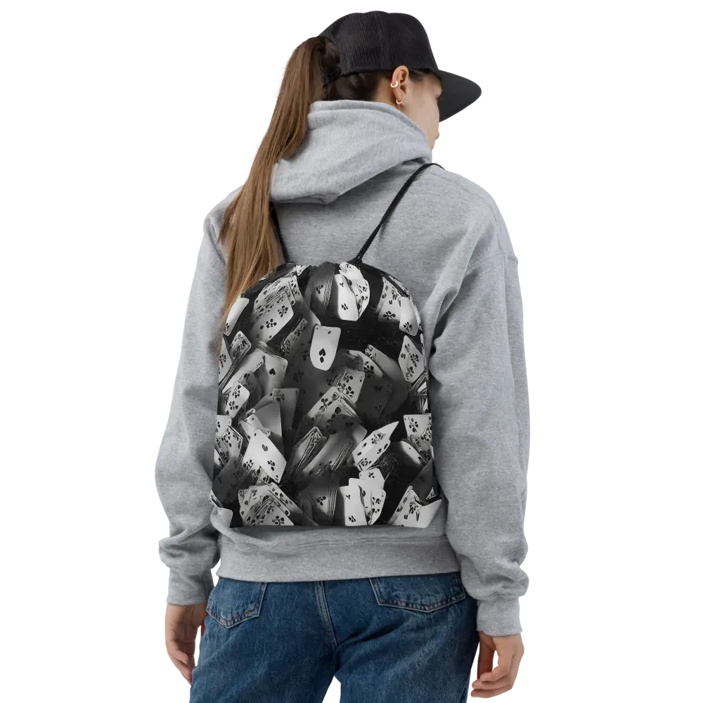 Fortune’s Folly on Drawstring Bag — Front