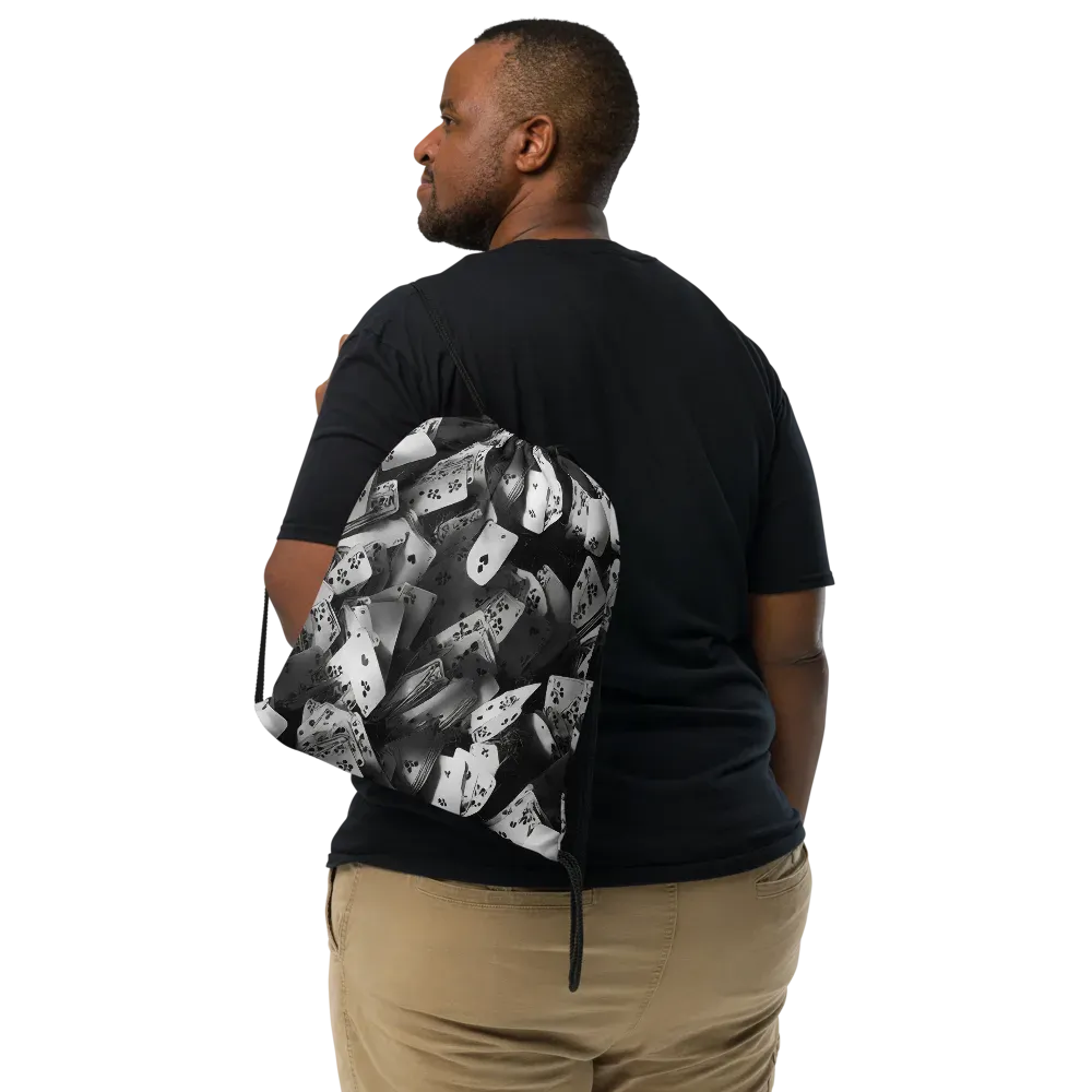 Fortune’s Folly on Drawstring Bag — Front