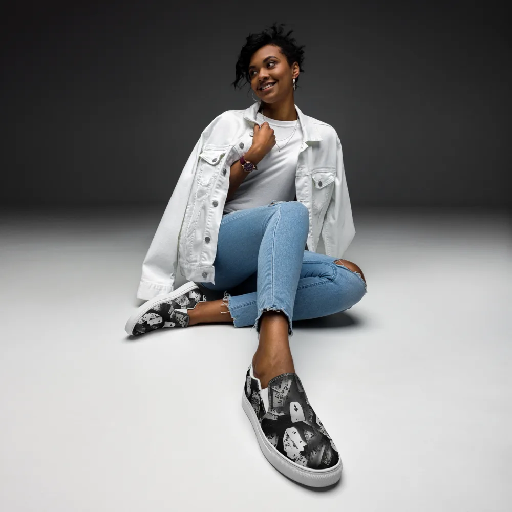 Fortune’s Folly on Women's Slip-On Canvas Shoes — Front
