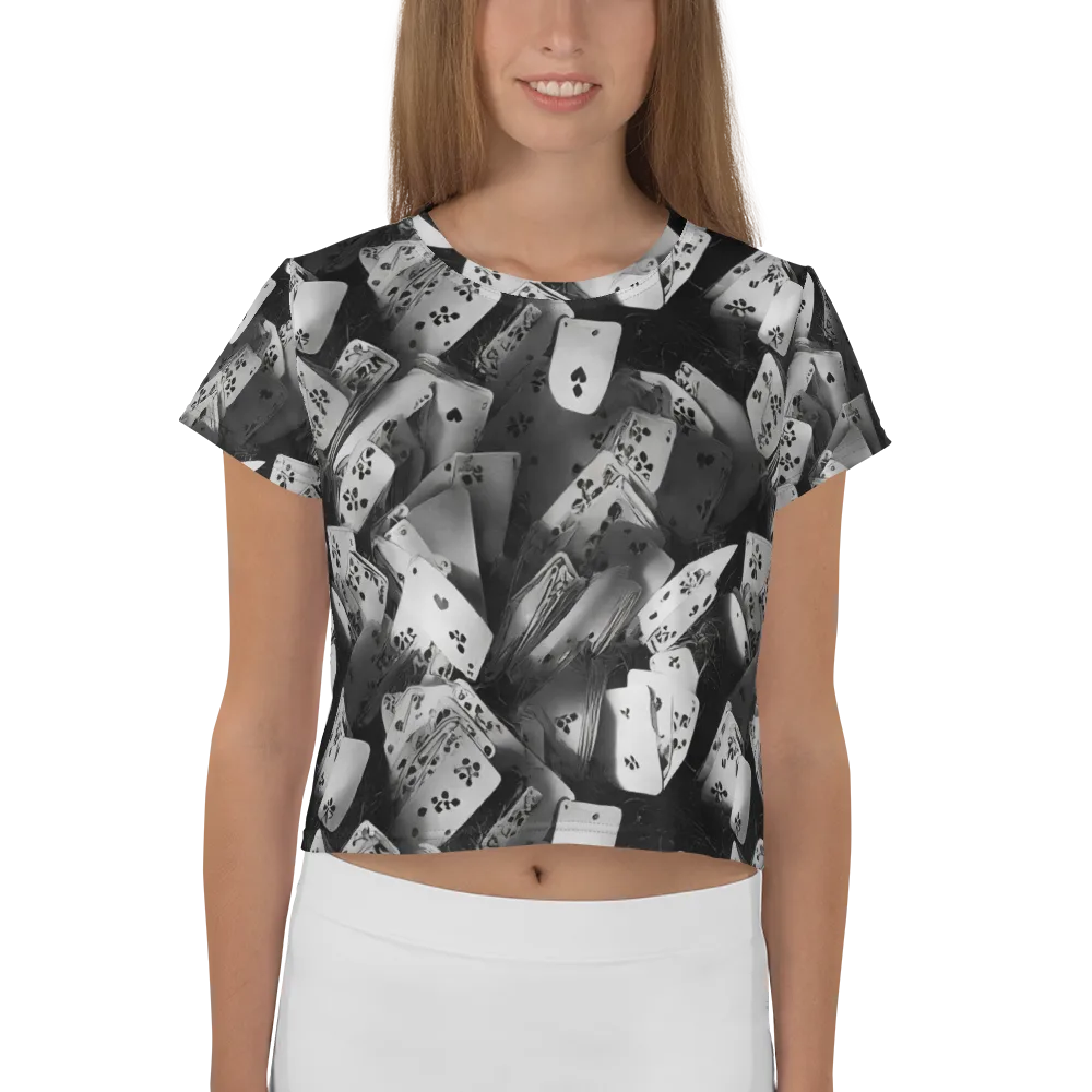 Fortune’s Folly on Crop Tee — Front
