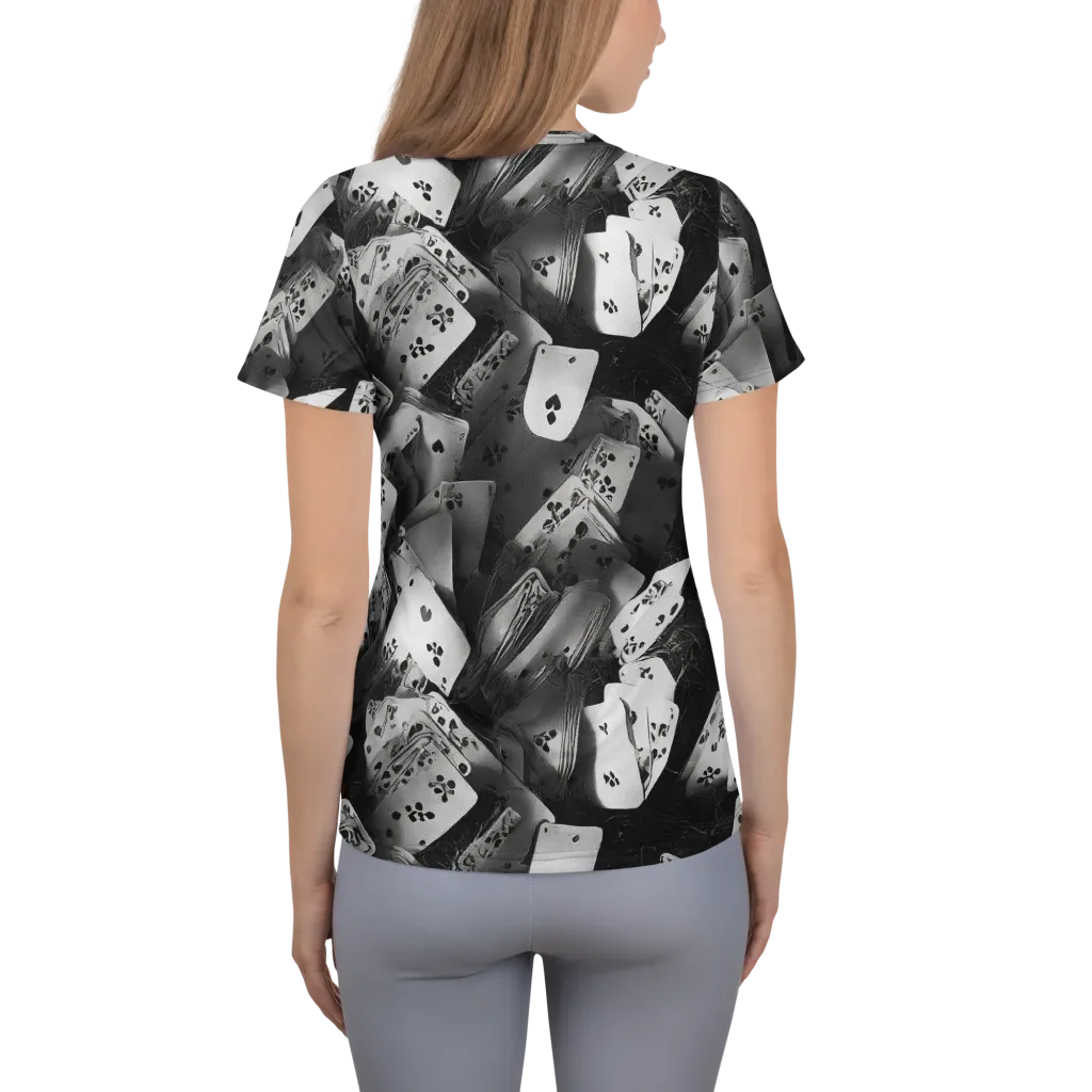 Fortune’s Folly on Women's Athletic T-Shirt — Back