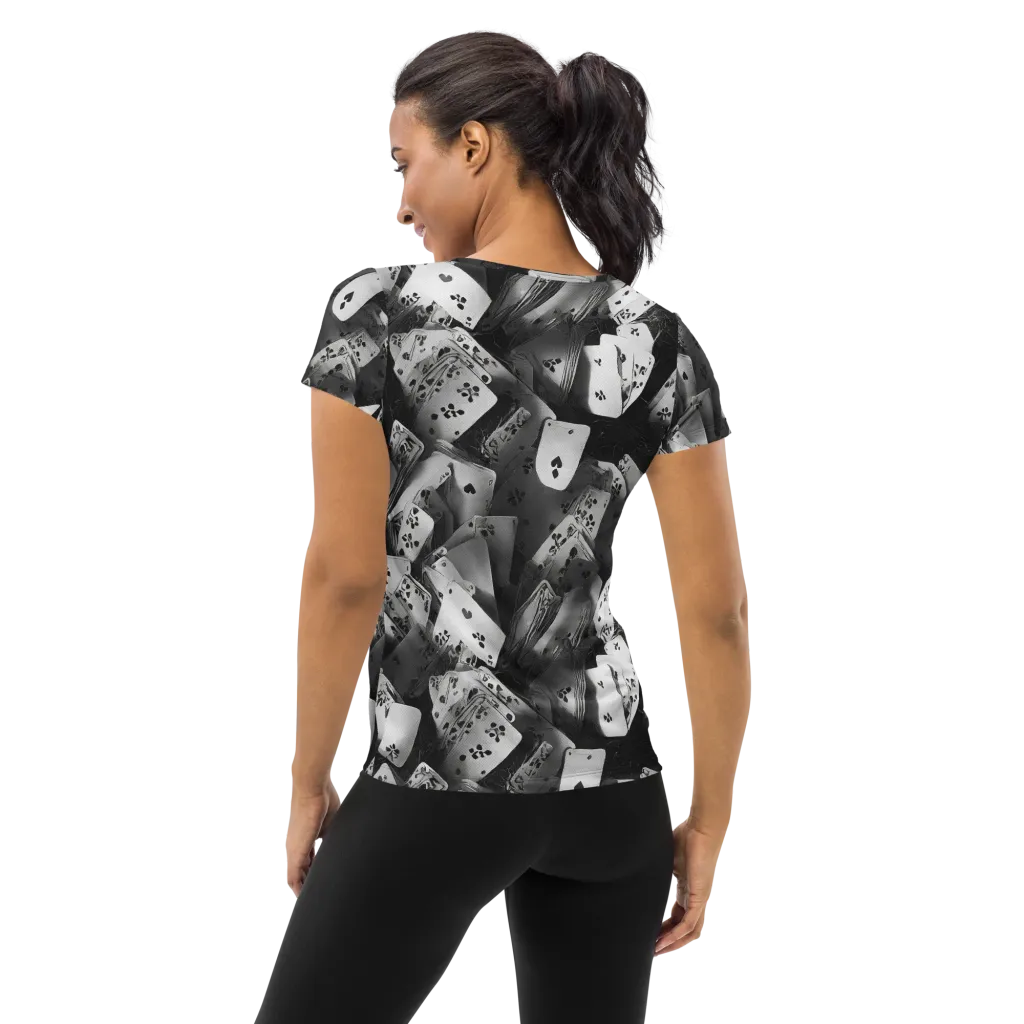 Fortune’s Folly on Women's Athletic T-Shirt — Back