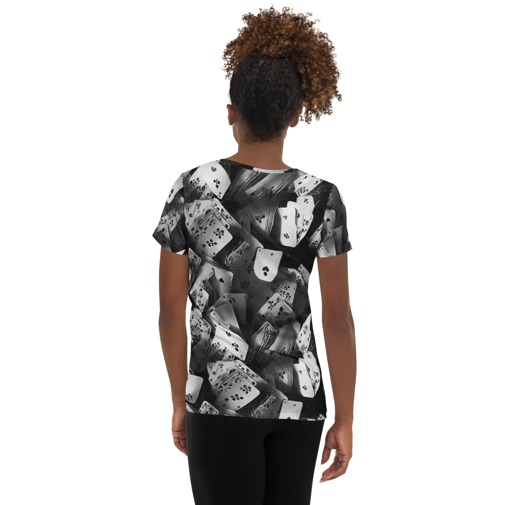 Fortune’s Folly on Women's Athletic T-Shirt — Back
