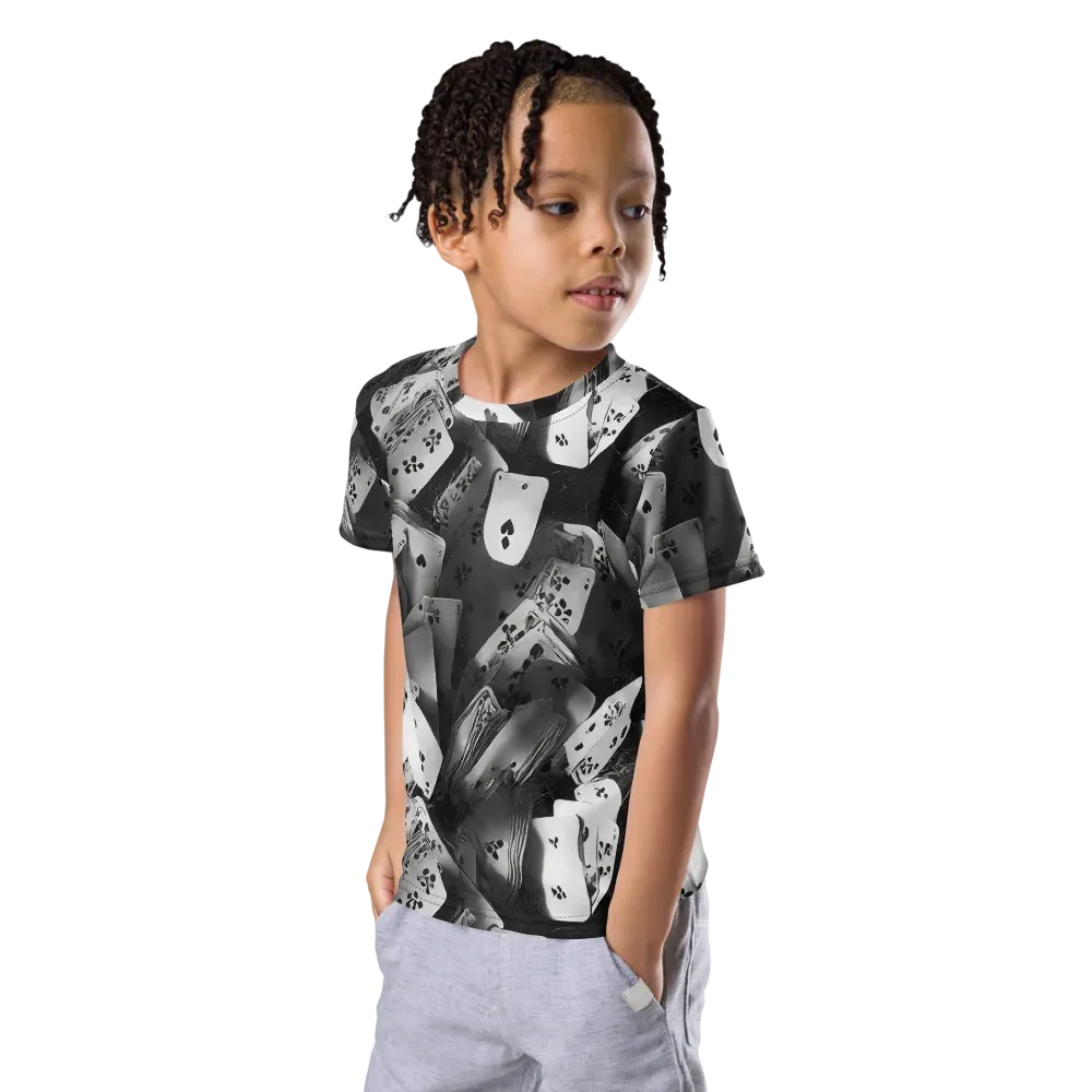 Fortune’s Folly on Kids Crew Neck T-Shirt — Left Front