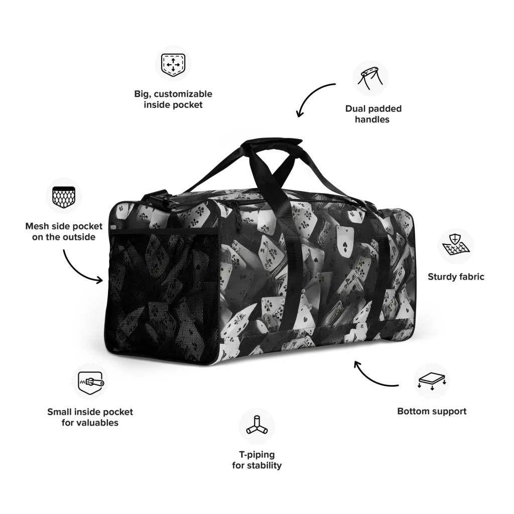 Fortune’s Folly on Duffle Bag — Right Front