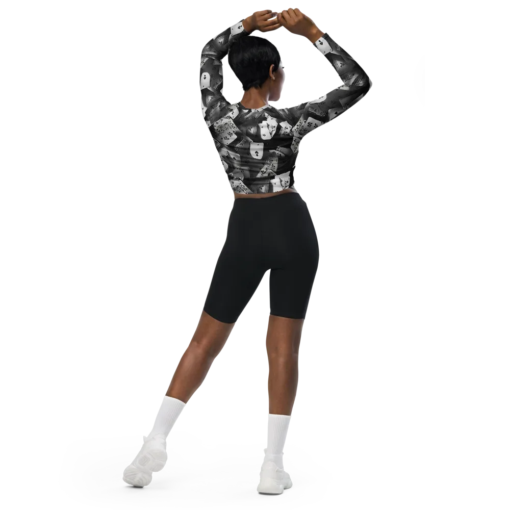 Fortune’s Folly on Long Sleeve Crop Top — Back